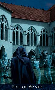 Bohemian Gothic Tarot Five of Wands