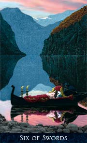 Bohemian Gothic Tarot Six of Swords